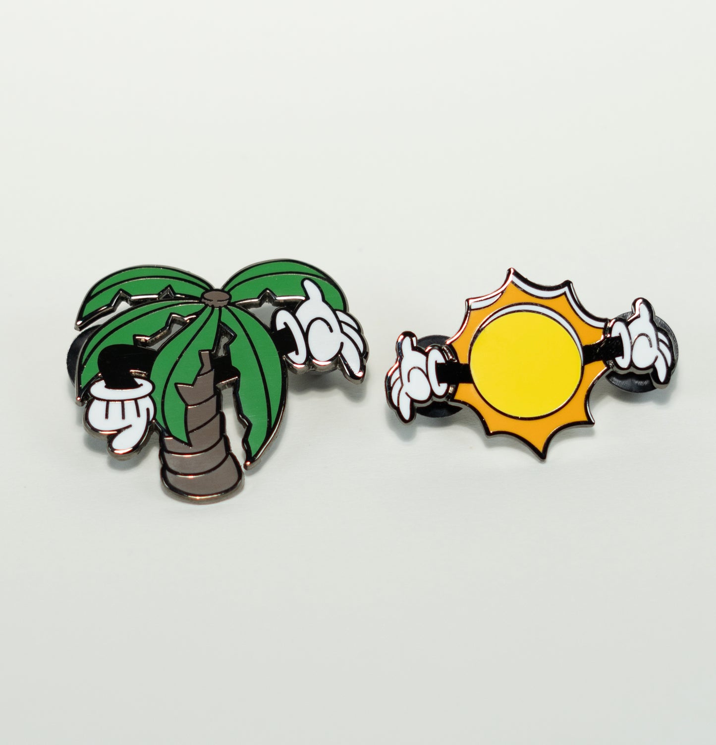 "Sunshine & Palmtrees" Enamel pin set